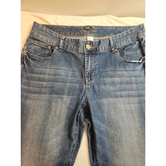 Maurices Curvy Bootcut Jeans Womens 18 Regular 38 X 32 Blue Whiskers Y2k - Picture 2 of 11